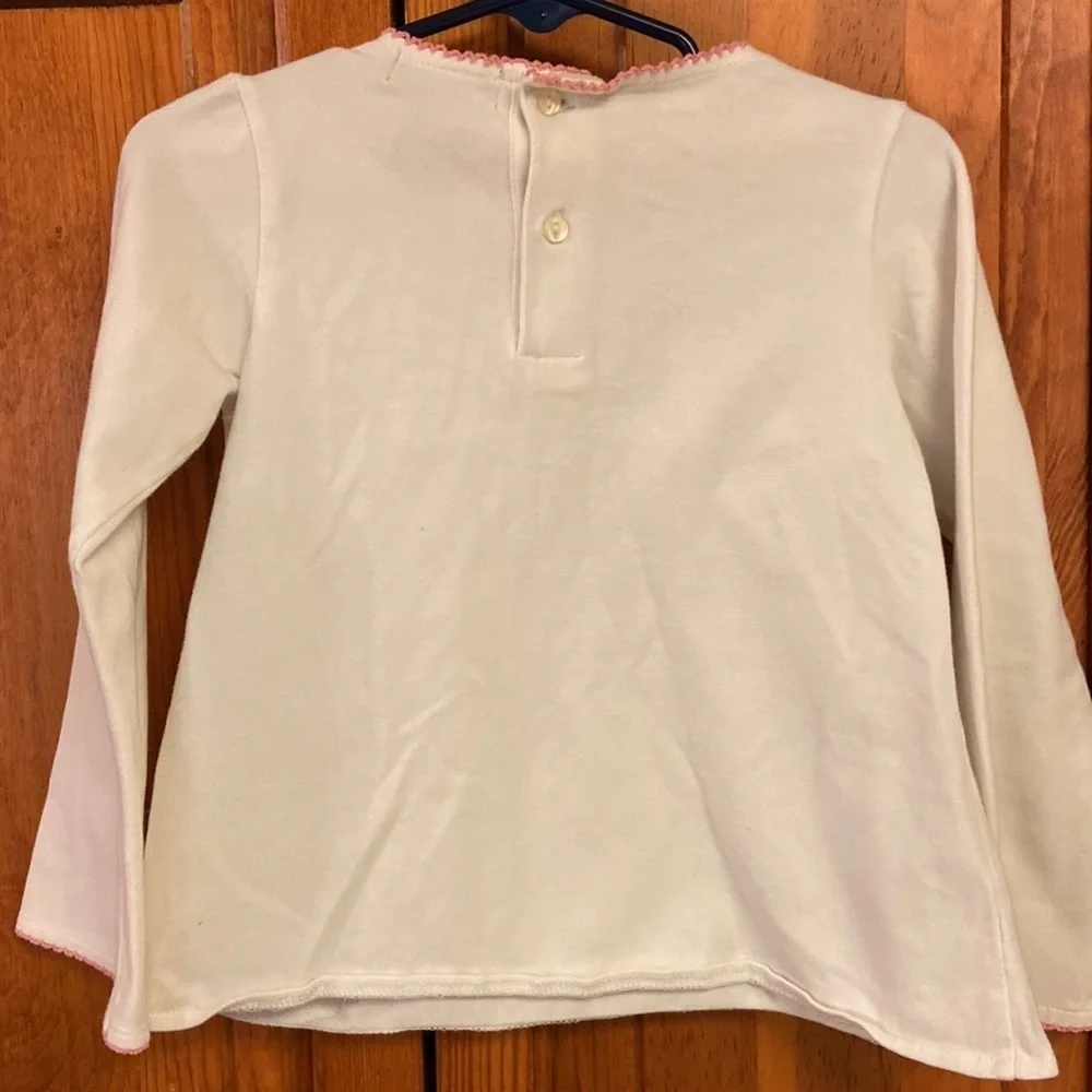 Ralph Lauren Bell Sleeve Sqaure Neck Toddler Top Floral Embroidered White 4/4T